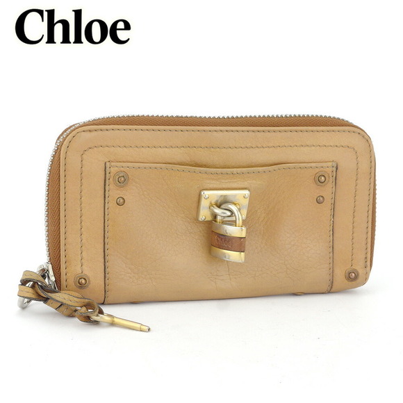Chloe leather Paddington accessory brown beige Wallet long - Picture 1 of 6